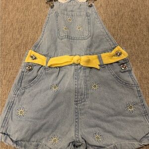 Kids Denim Overalls with Yellow Accents
